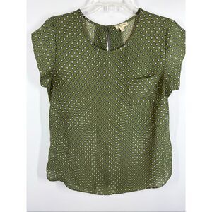 B7 Lily White Women print blouse top size medium